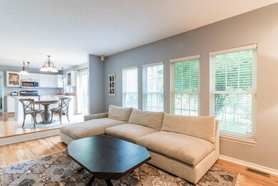 The family room is open to the kitchen