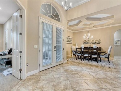 Great view of front entry, dining room and the spa