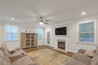 Living room with fire place