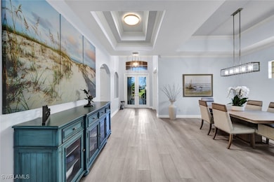 Foyer with ornamental molding, light luxury vinyl