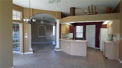 Kitchen and breakfast area, shot taken from family