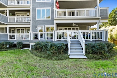 Bottom OVER-SIZED Covered and Uncovered deck with access to grounds, walking trail (short walk to pool)