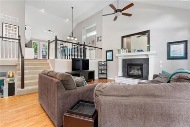Light, bright & airy! Tiled gas fireplace