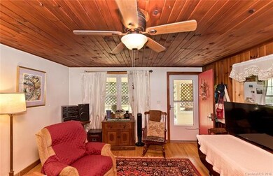 Front door to covered front porch