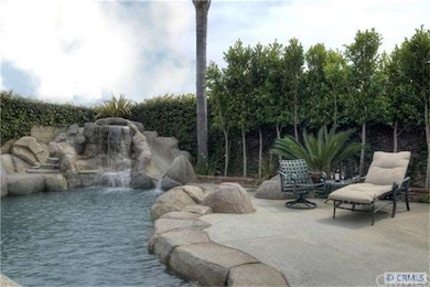 Backyard with pool and waterfall/slide