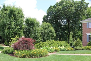 Lushly landscaped yard
