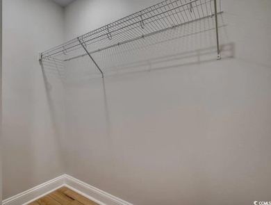 Walk in closet featuring light wood-style flooring