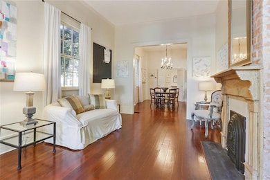 LIVING ROOM: 11 FT. CEILINGS, WOOD FLOORS, FIREPLA