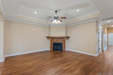 Living Area - View 1  Wood burning fireplace, trey