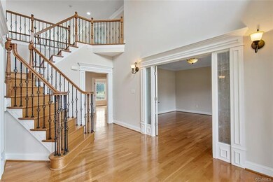 View of Living Room with custom trim work.