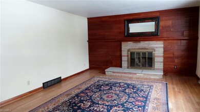 Look closely a built in wood box to the left of fi