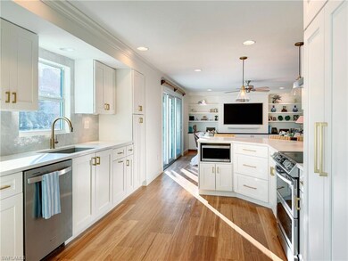 open kitchen and counter bar area