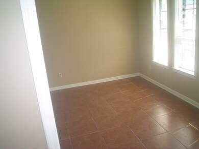 Tile floor in dining room.