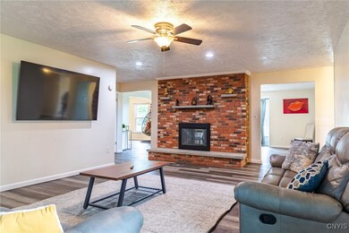 Living room with fireplace