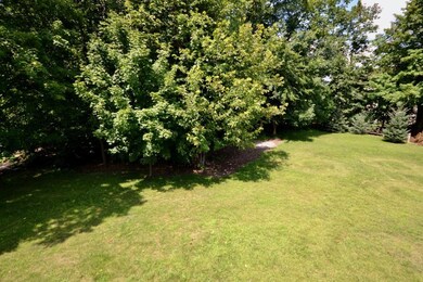 View from deck. A firepit is nestled into the wood