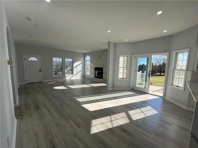 Open concept view from kitchen to living room