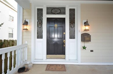 Stunning front door surround with stained & leaded