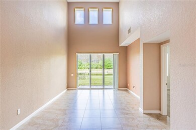 Soaring 2 story ceiling in living room