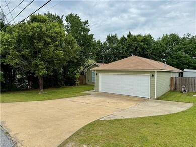 Detached garage with fence