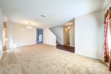 living room open to dining room