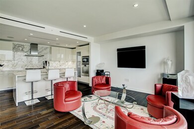 Another view of open kitchen and living room.