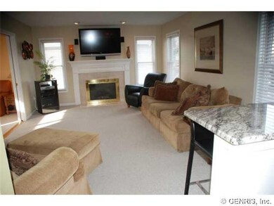 Family Room Family room with fireplace, fresh pain