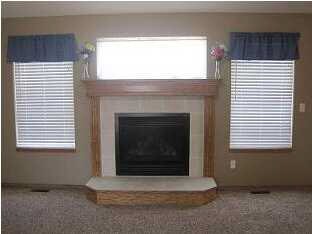 closeup of fireplace