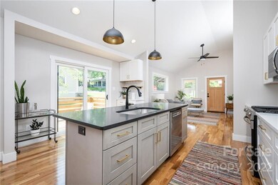 Large Island Topped with Honed Granite