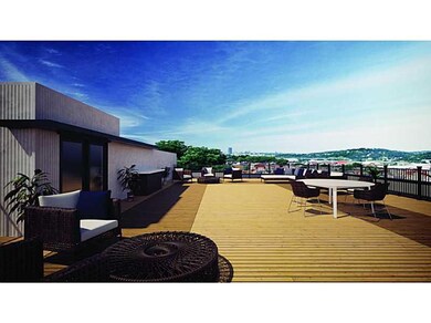 Patio/Deck. Shared rooftop deck rendering