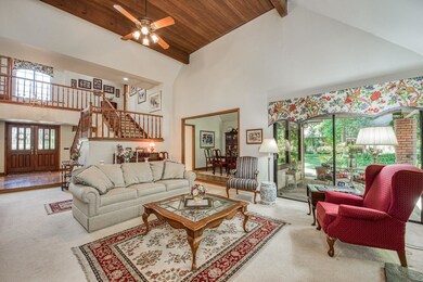 View of living room from fireplace.  Notice the wo