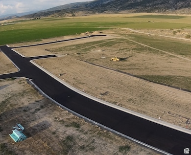 Drone / aerial view of a mountain backdrop