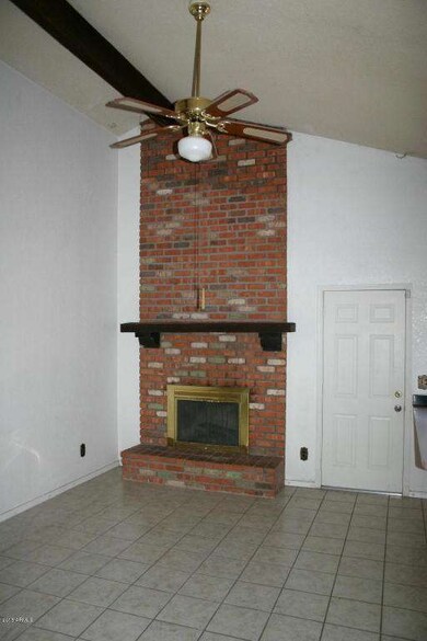 Brick front fireplace