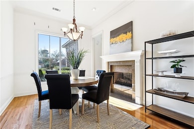 Staged dining room