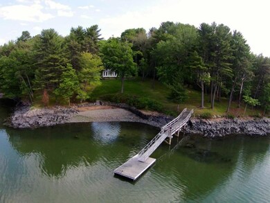 Aerial shot of the dock and grounds.