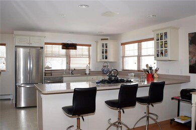 Spacious kitchen with eat at counter