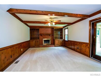 Wood-burning Fireplace, built-in bookcases, wooden