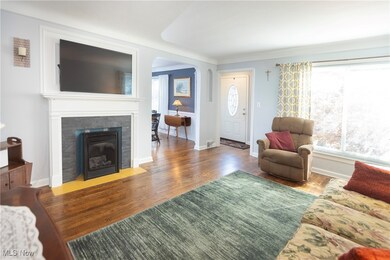 Living room featuring dark wood-type flooring