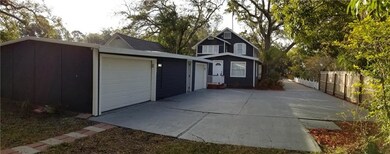 Back of house and detached 2 car garage and worksh