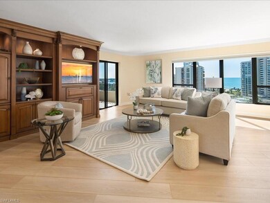 Living room featuring light wood-type flooring, a 