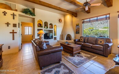 Living Room with Kiva Fireplace