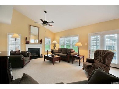 The family room has an abundance of natural light.
