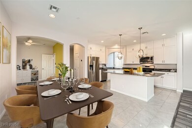 Virtually Staged Dining space with arched walkways