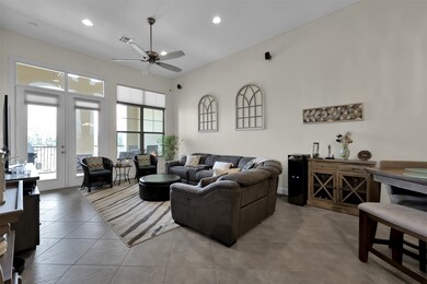 Living room has a built-in sound system and the wi