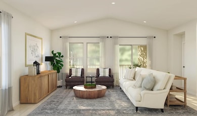 Vaulted ceilings in great room