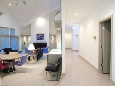Sunken great room and large hall both lead to kitc