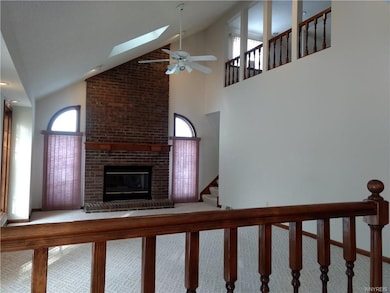 Cozy up in this well lighted family room right off