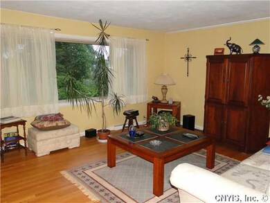 Living Room. gleaming hardwoods...nice size room