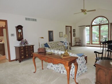 Spacious great room with vaulted ceiling