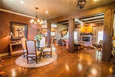 Dining room and family room open to the foyer with