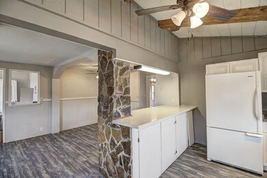 Kitchen looking into dining room